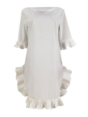 Cute Bell Sleeve Ruffle Hem Swing Tunic Mini Dress