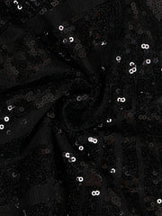 Glitter Deep V Neck Cape sleeve Wide Leg Pant Jumpsuit