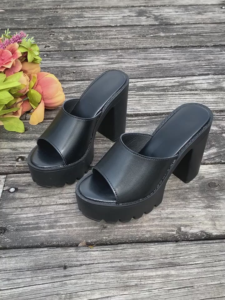 Solid Color Chunky Platform Slides