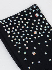 Rhinestone Mesh Patchwork Zip Up Romper