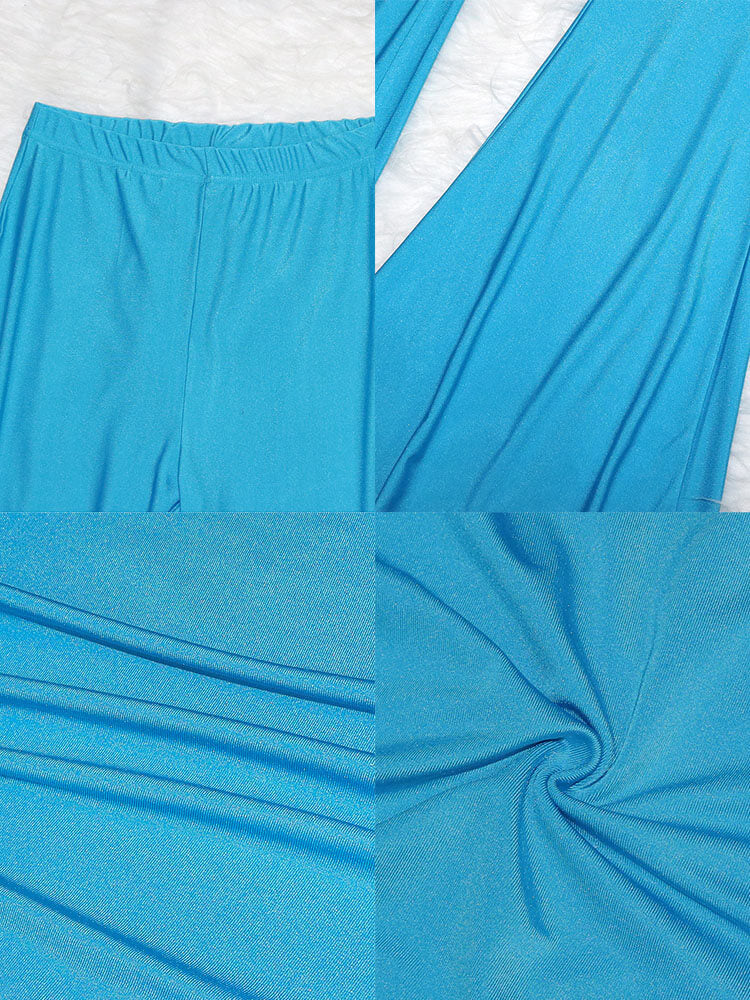 High Elastic Floor Length Flared Pants