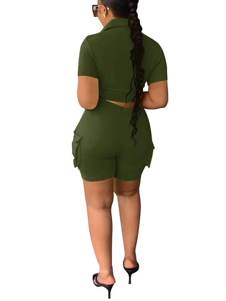 Two Piece Short Sleeve Top Shorts