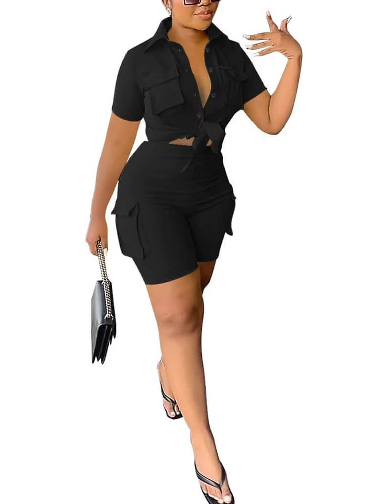 Two Piece Short Sleeve Top Shorts