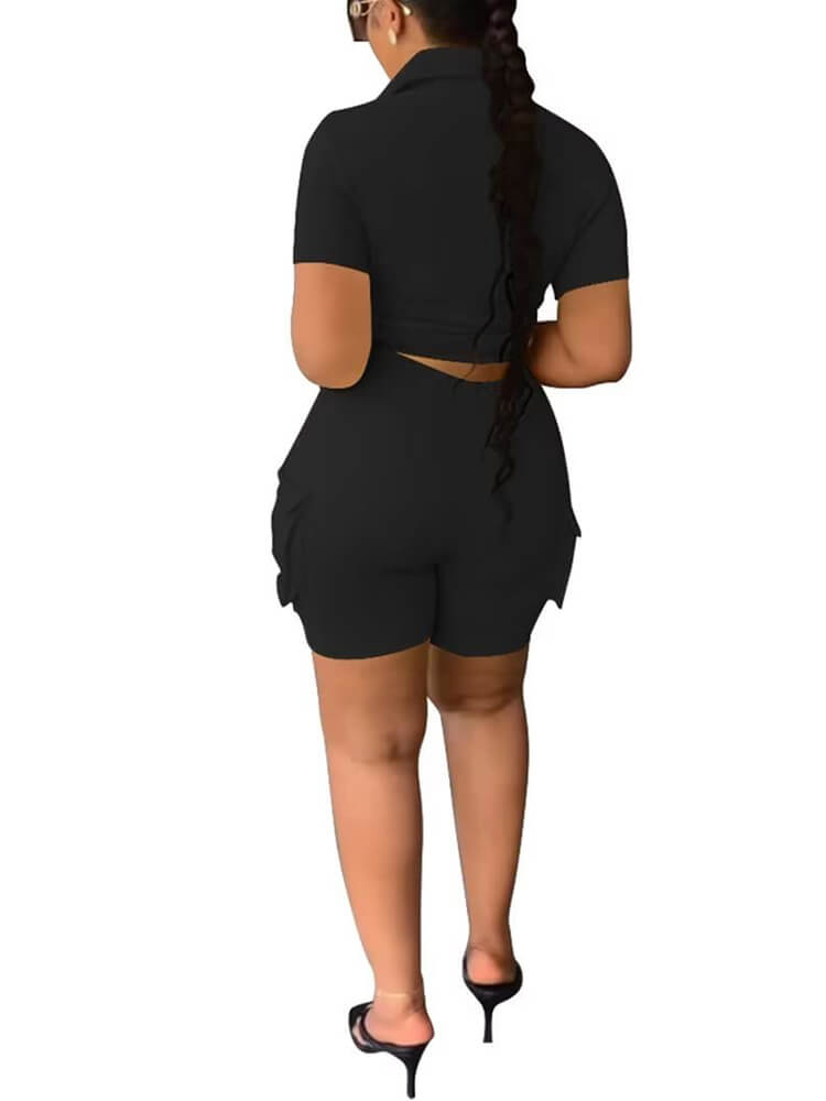 Two Piece Short Sleeve Top Shorts