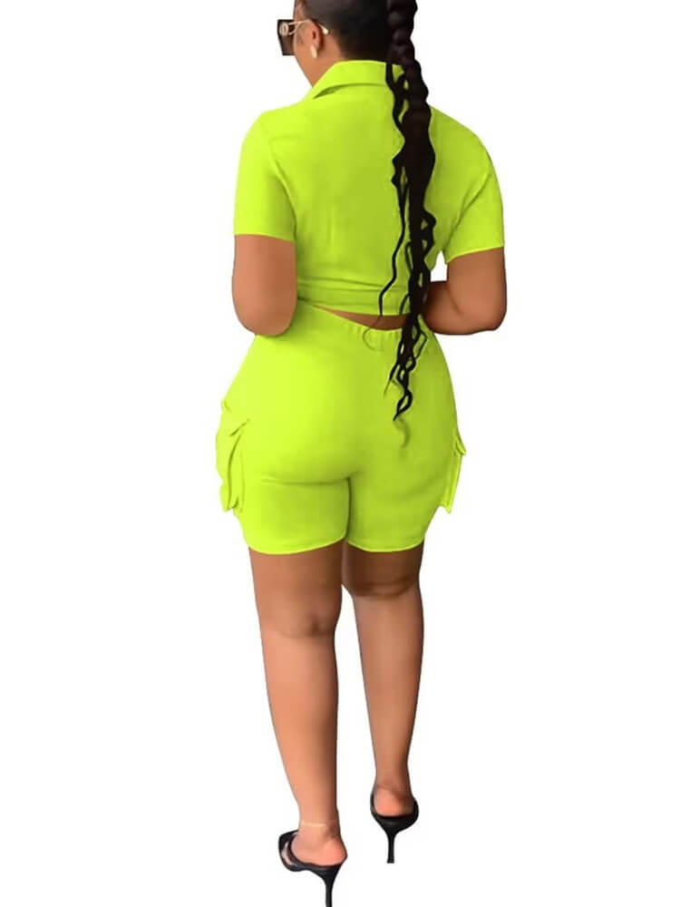 Two Piece Short Sleeve Top Shorts