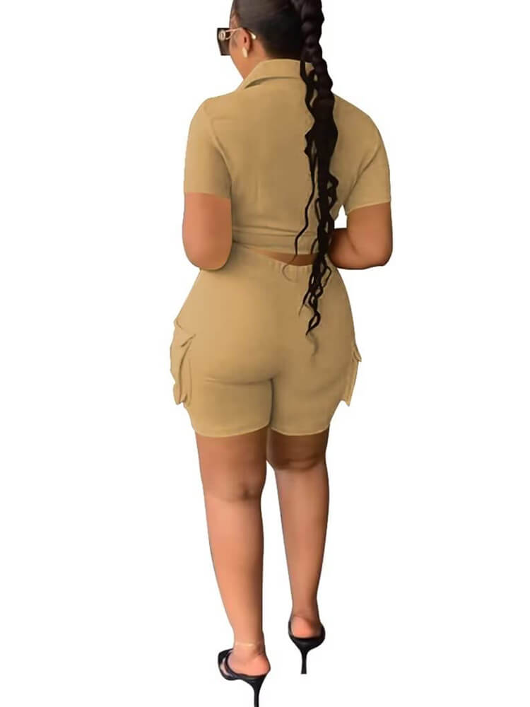 Two Piece Short Sleeve Top Shorts