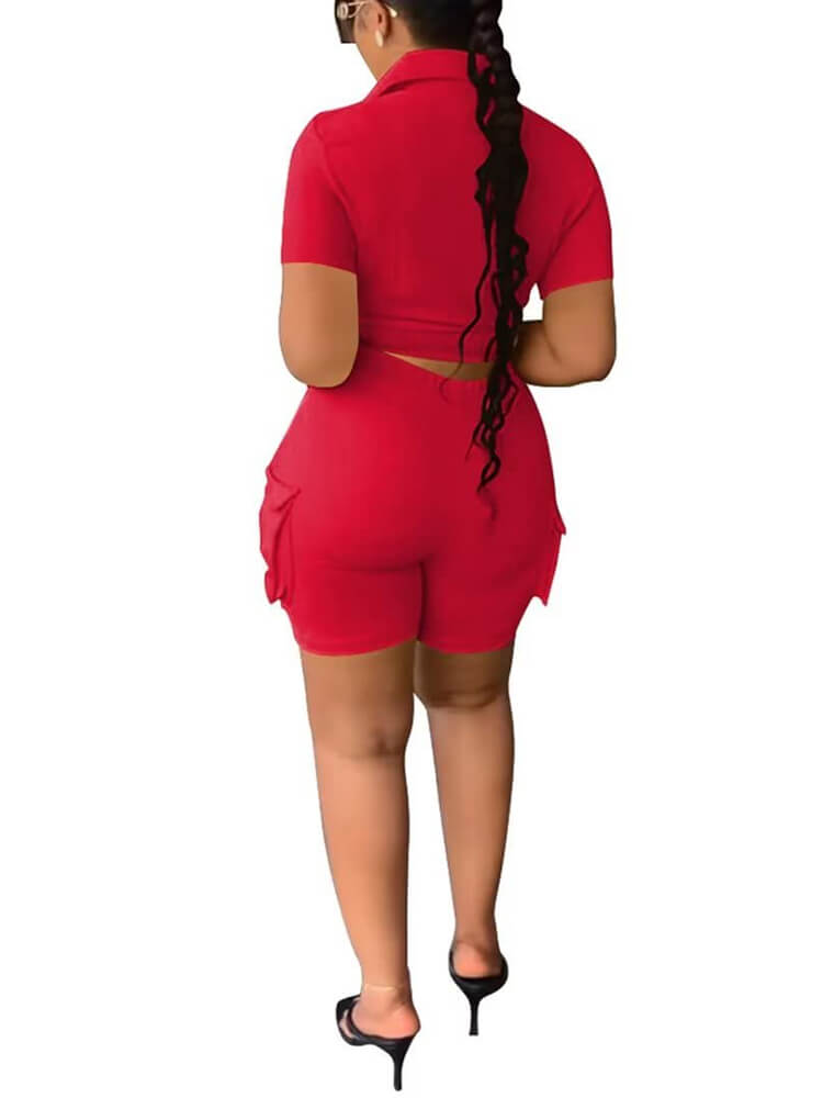 Two Piece Short Sleeve Top Shorts