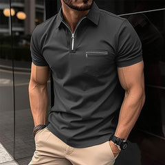 Mens Short Sleeve Solid Color Polo Shirts