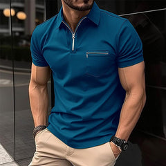 Mens Short Sleeve Solid Color Polo Shirts