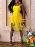 Fringe Cami Romper Dress