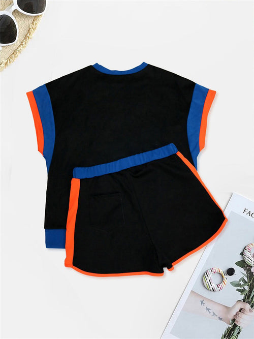 Color Block Tee Shorts Set