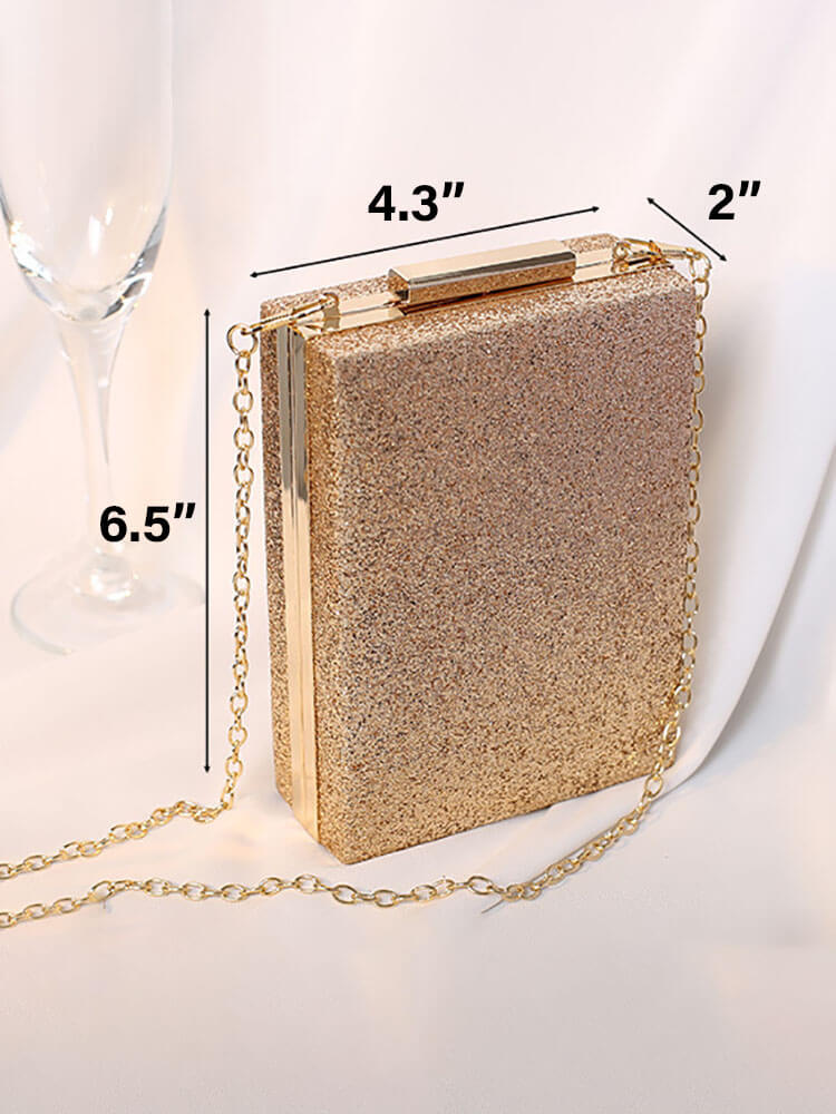 Rhinestone Glitter Chain Cuboid Handbag