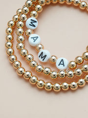 Three Piece Minimalist MAMA Pearl Bracelets