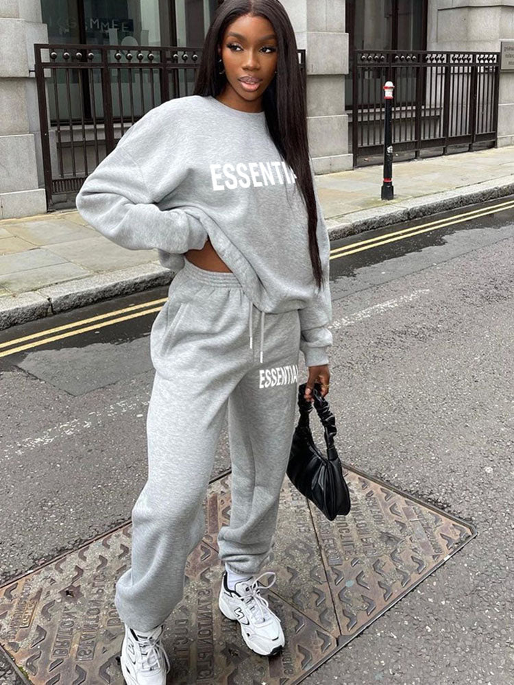 Two Piece Long Sleeve Pullover Long Pants