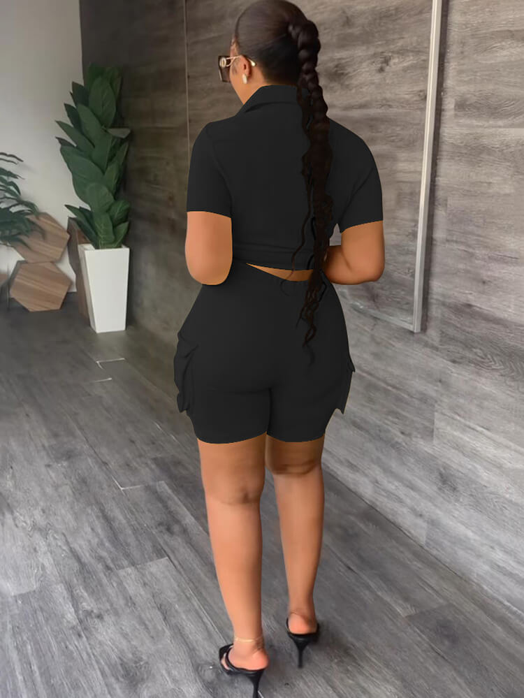 Two Piece Short Sleeve Top Shorts