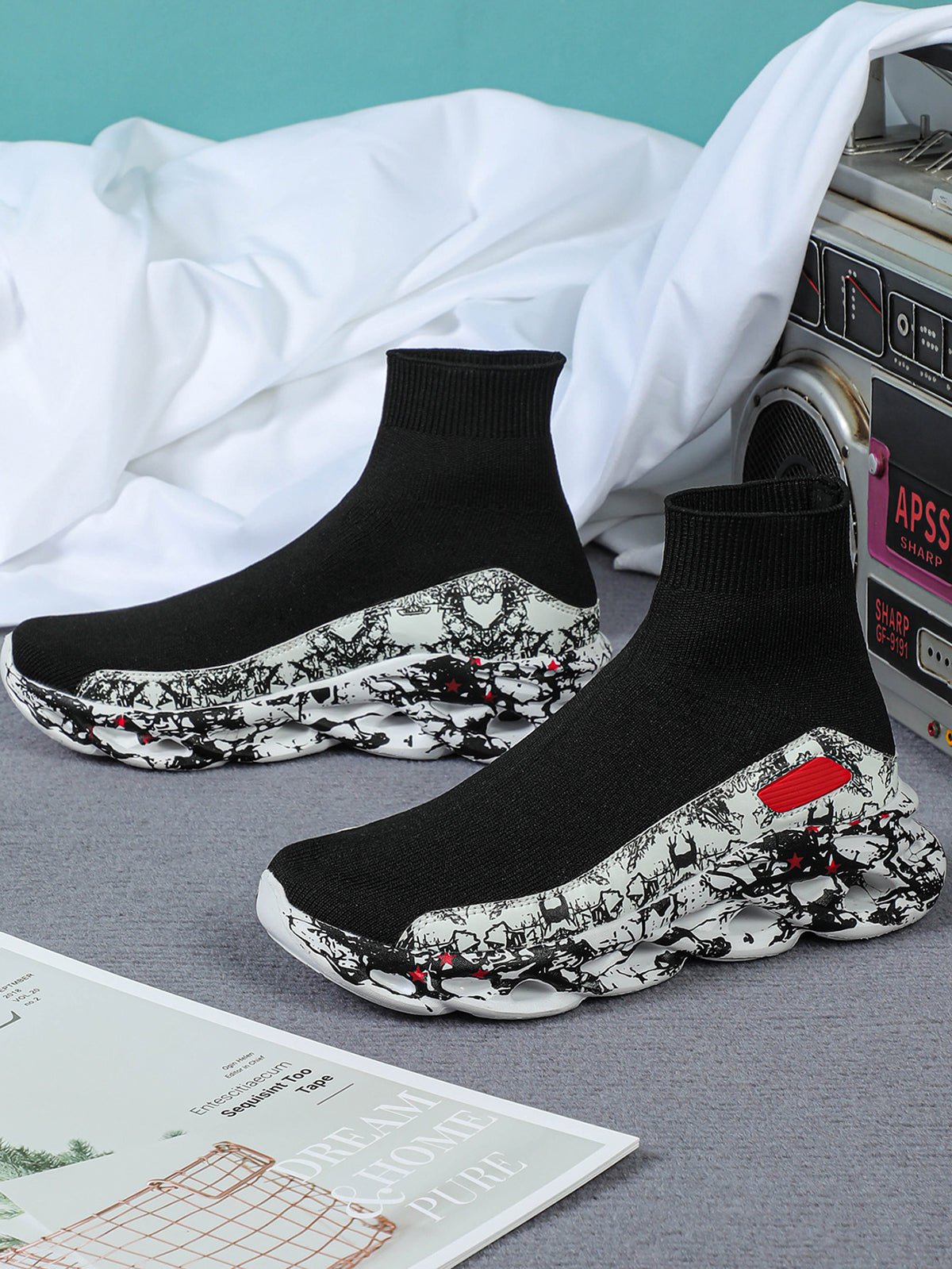 Plus Size Knit Slip-On Sock Sneakers