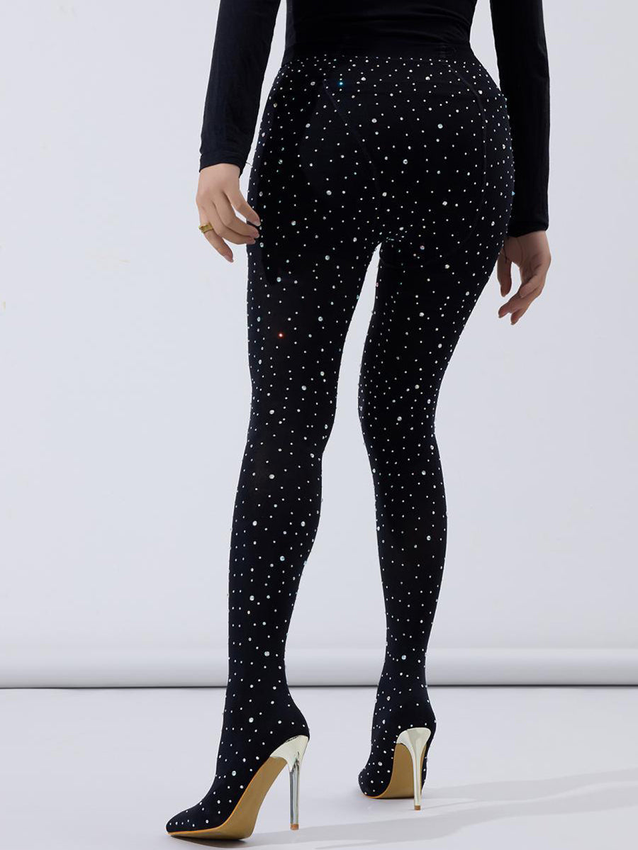 Rhinestone Stiletto Pointed Toe Pants Boots