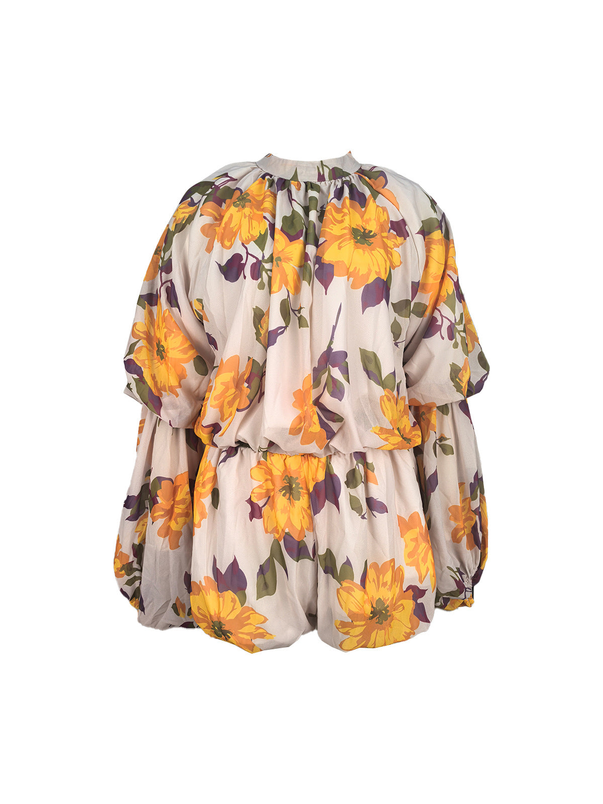 Floral Ruffle Sleeve Top Shorts Set