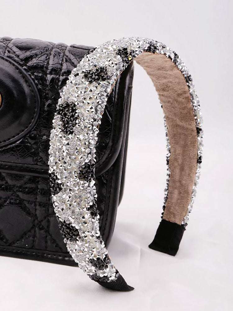 Vintage Colorful Rhinestone Sponge Headbands