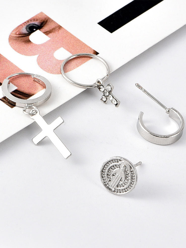 Minimalist Cross Earrings Set