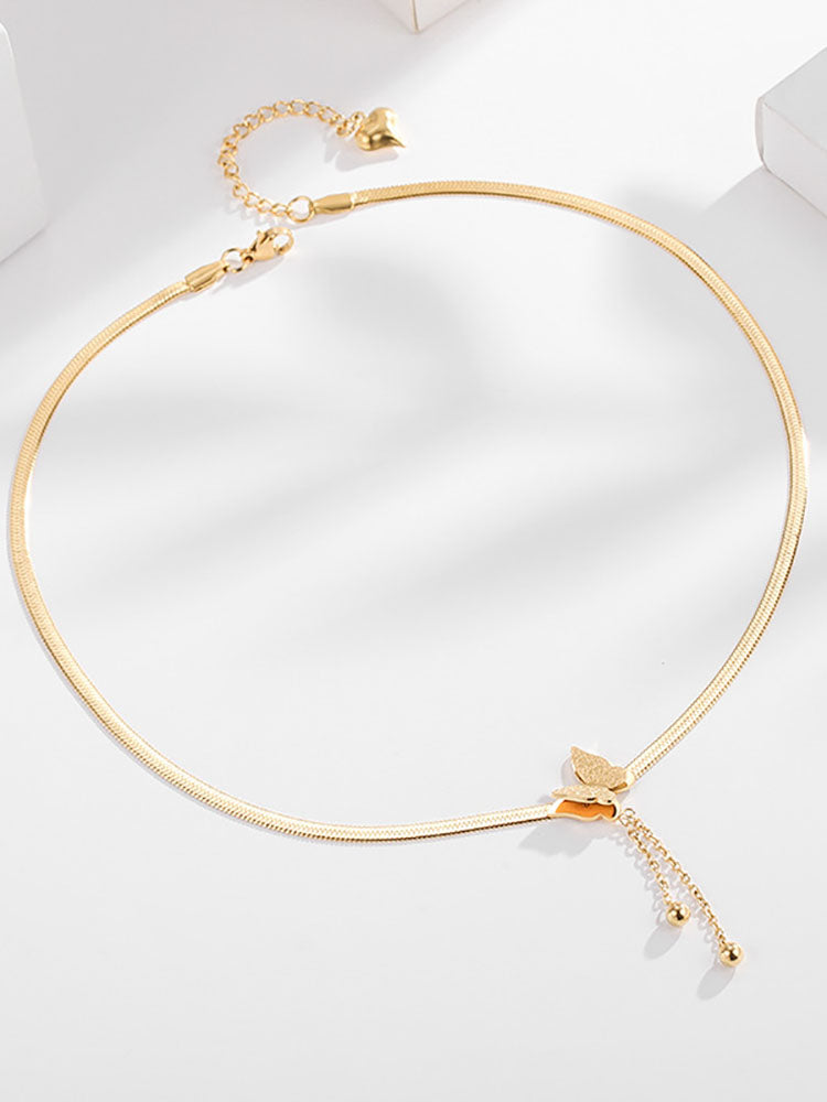 Sweet Butterfly Tassel Necklace