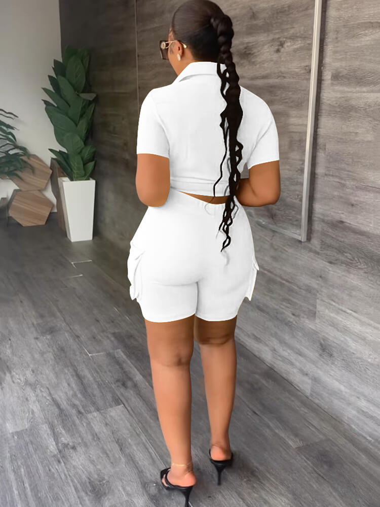 Two Piece Short Sleeve Top Shorts