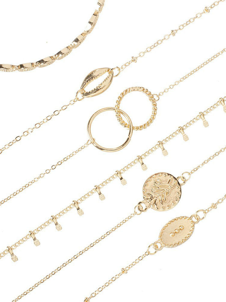 Six Piece Minimalist Shell Bracelets