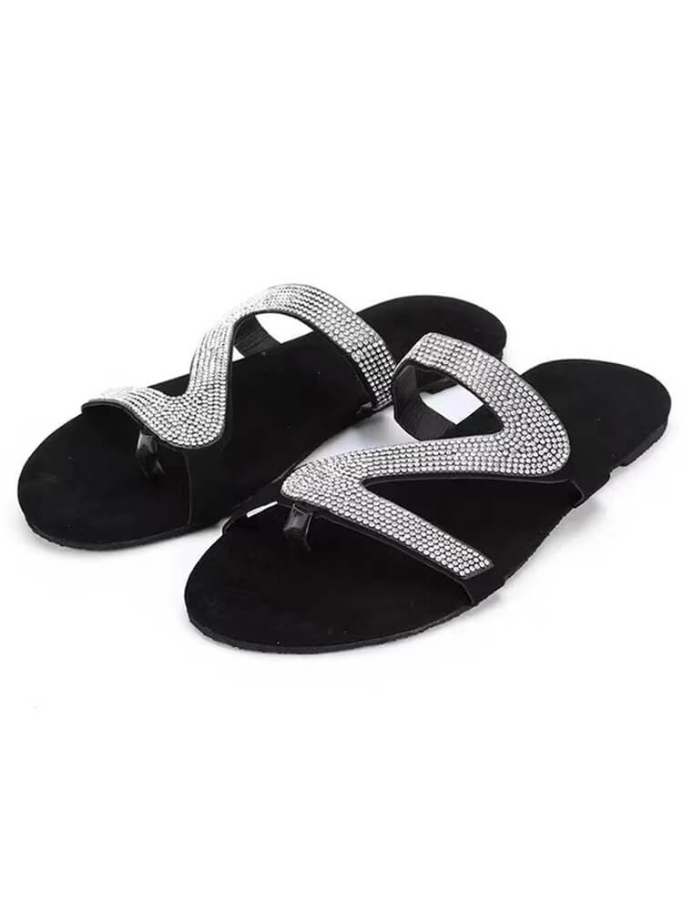 Rhinestone Patchwork Flip Flop