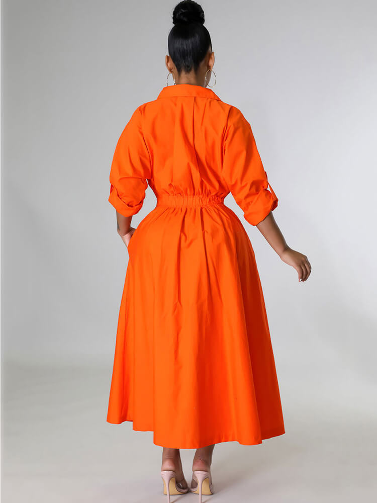 Long Sleeve Solid Color Bodycon Maxi Dress