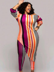 Two Piece Long Sleeve Asymmetrical Top Pants