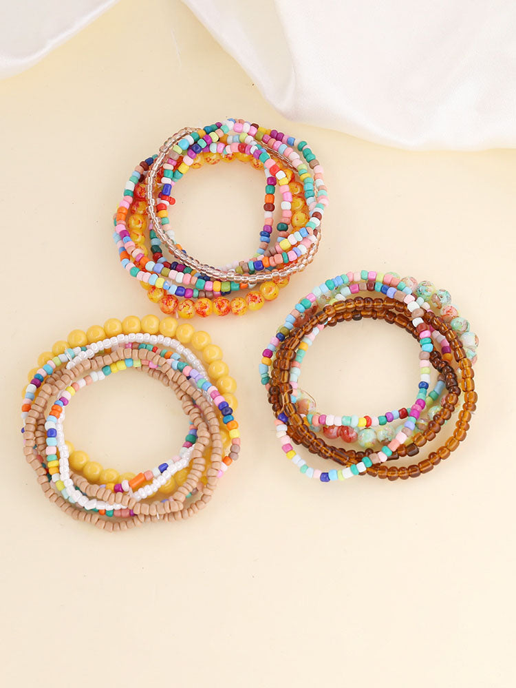 Boho Multilayer Multicolor Beads Bracelets Set