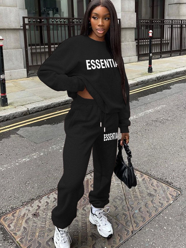 Two Piece Long Sleeve Pullover Long Pants