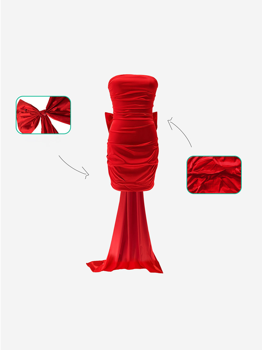 Strapless Bow Mini Dress