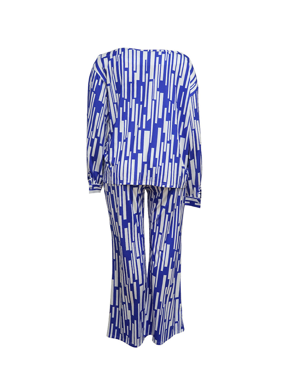 Stripe One Shoulder Plus Size Pants Set