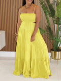 Cutout Smocked Cami Tiered Maxi Dress