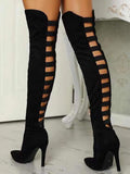 Overknee-Stiefel mit Cut-outs und hohem Absatz