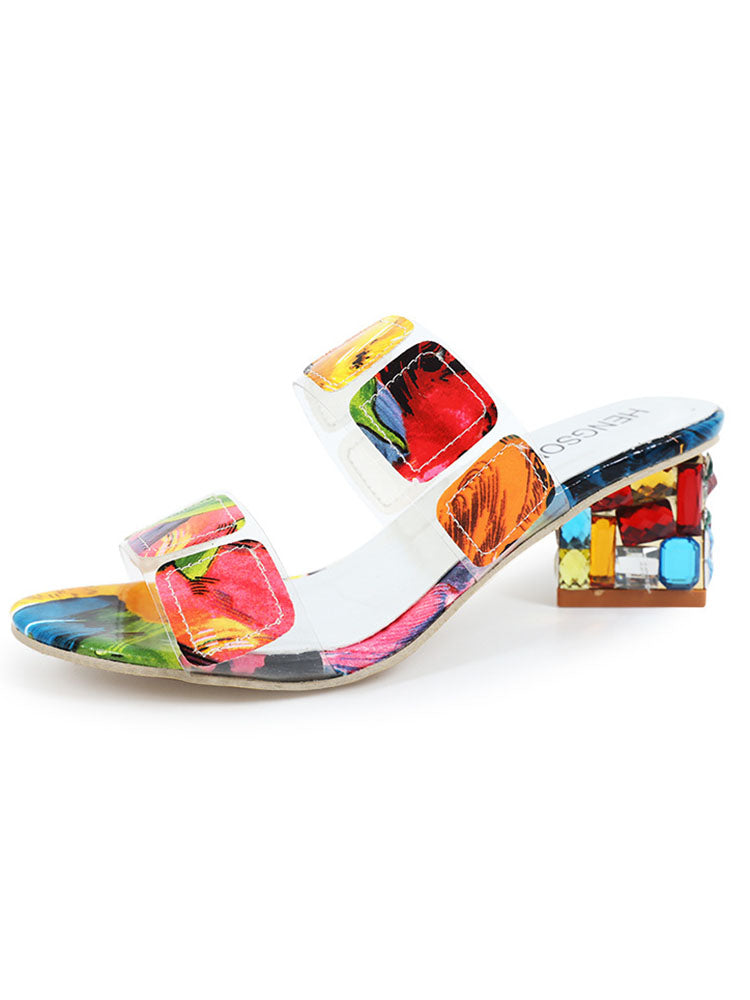 Colorful Applique Chunky Slide