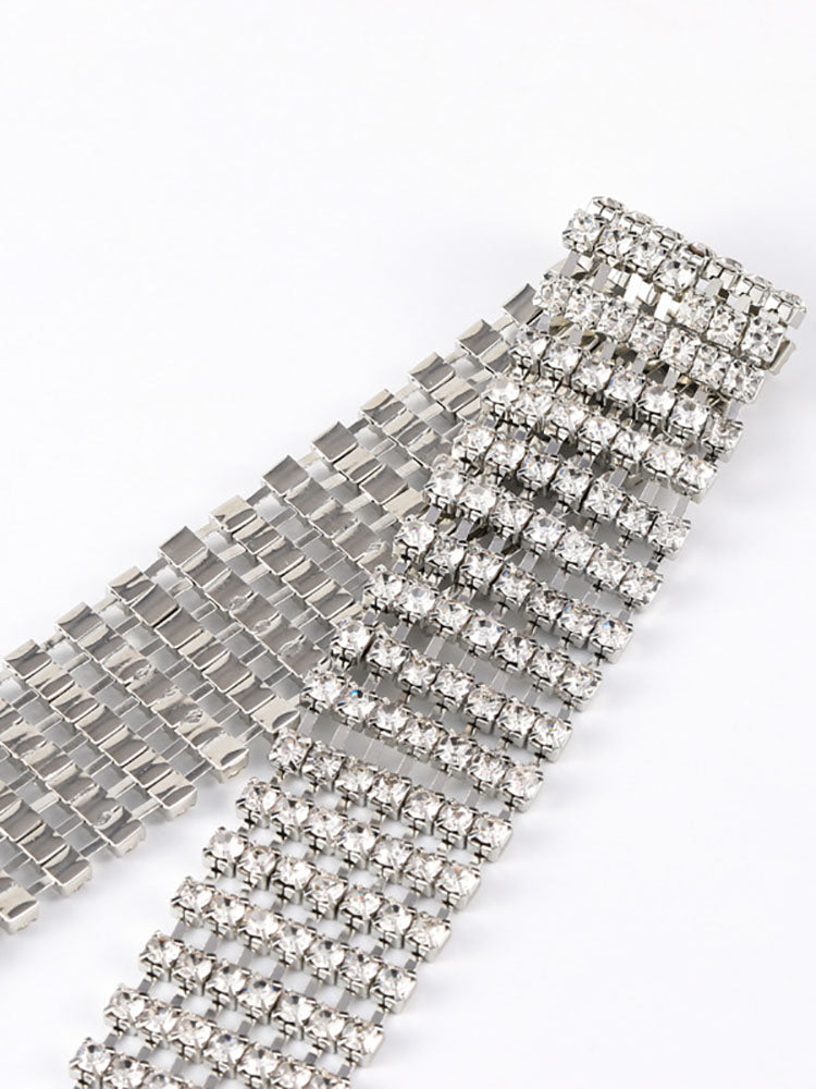 Minimalist Rhinestone Glitter Waist Belts