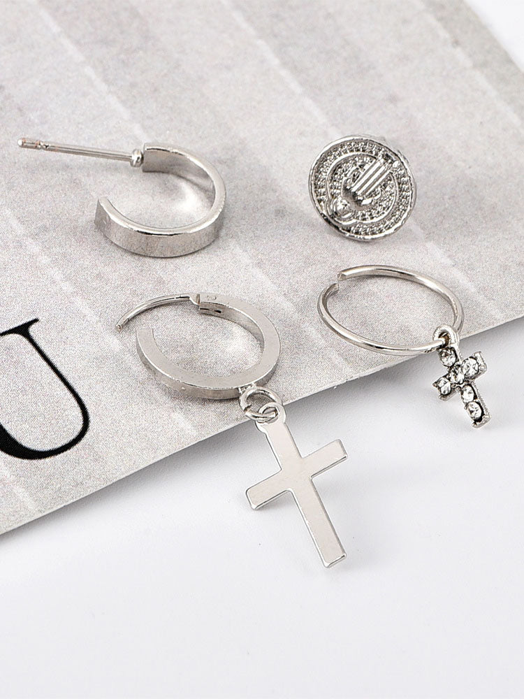 Minimalist Cross Earrings Set