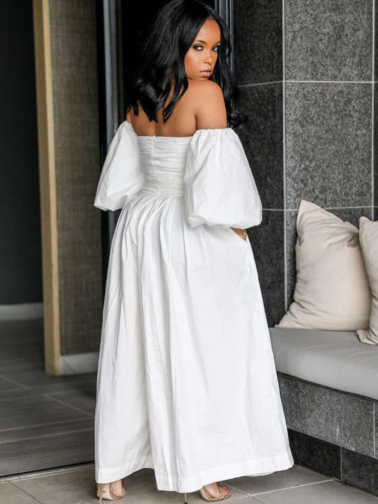 Long Sleeves Off Shoulder Loose Jumpsuit