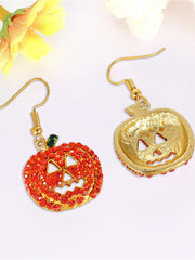 Halloween Pumpkin Pendant Rhinestone Earrings