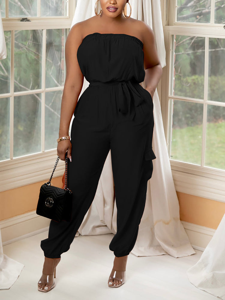Sleeveless Belted Jumpsuit