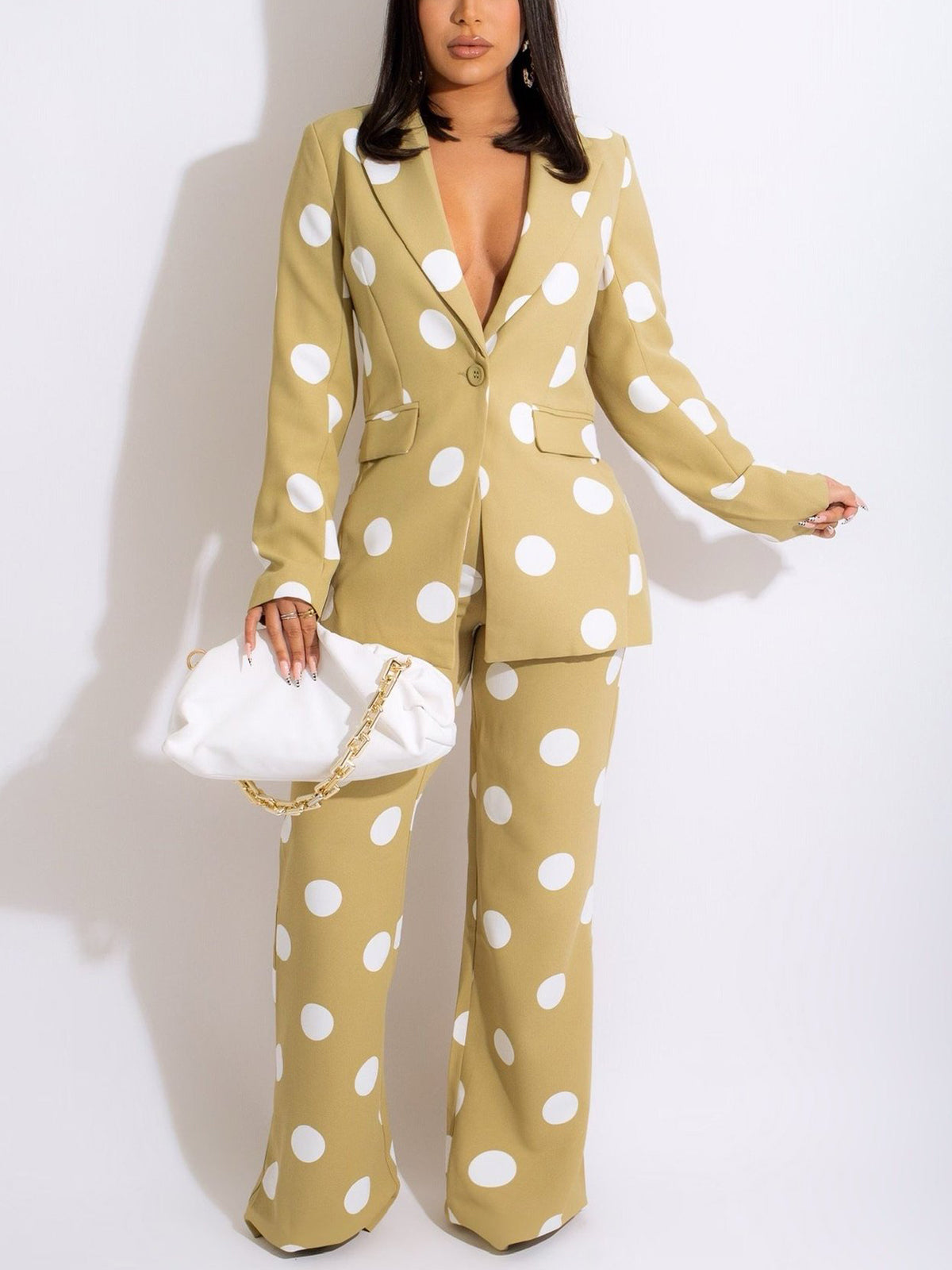 Polka Dot Blazer Pants Sets