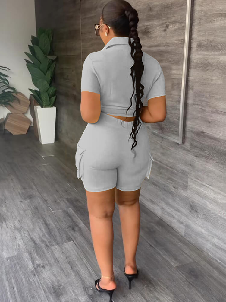 Two Piece Short Sleeve Top Shorts