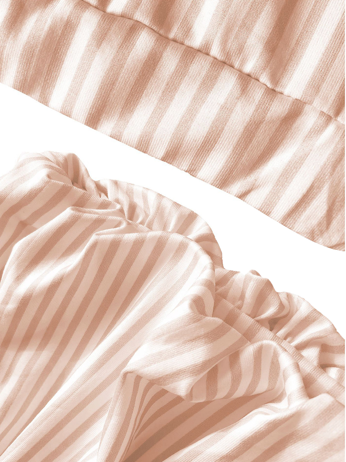 Striped Vest Bubble Skirt Set
