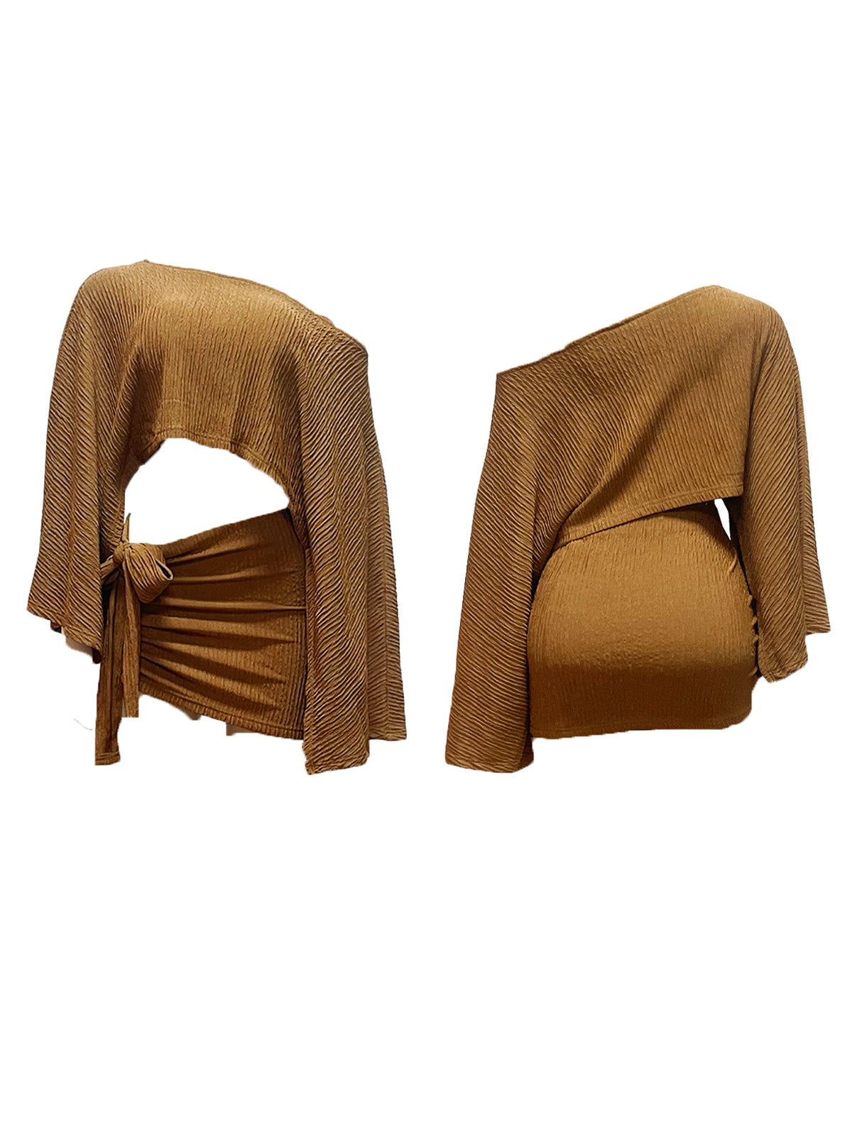 Off-Shoulder Crop Top Mini Skirt Set