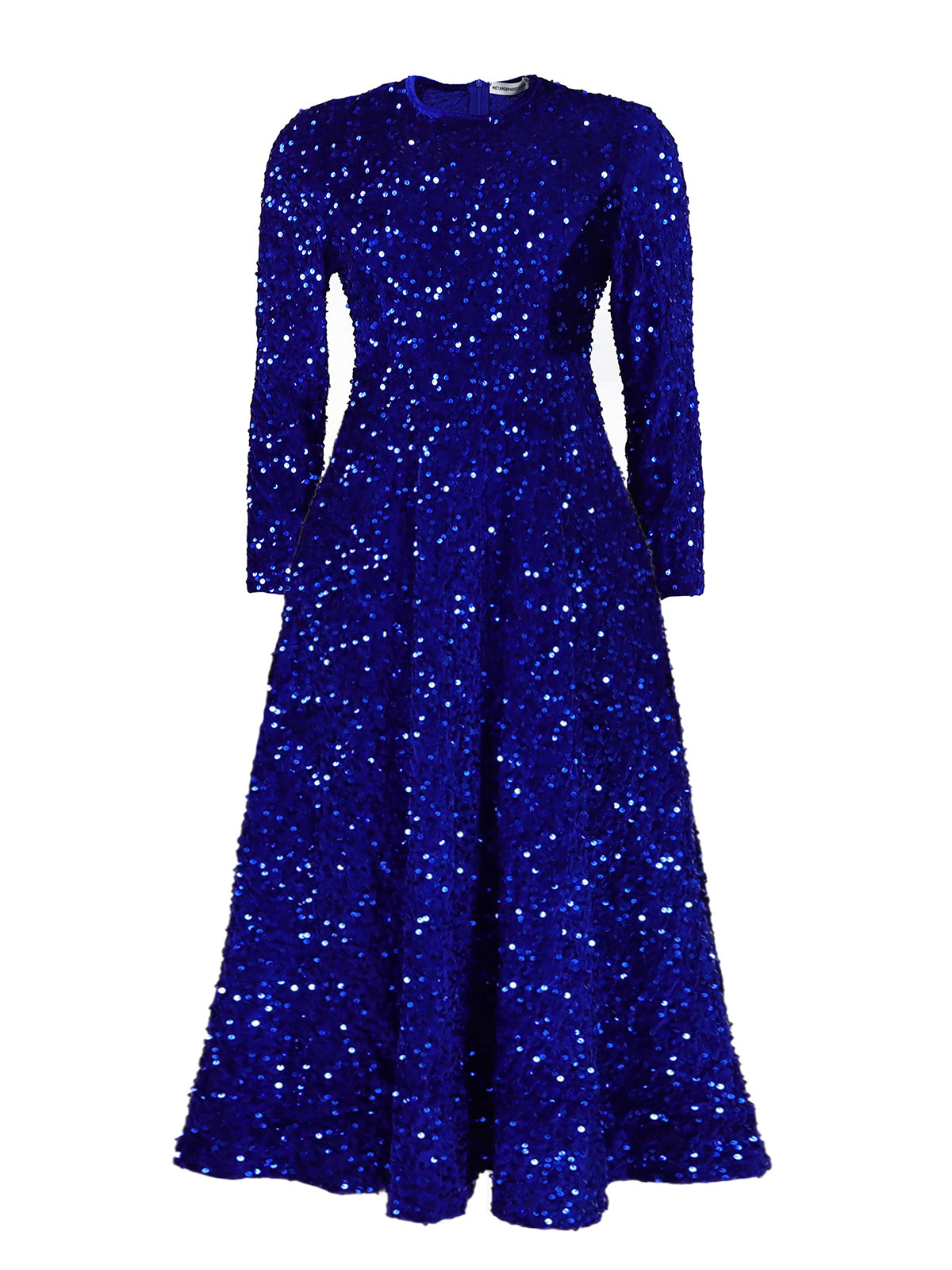Long Sleeve Solid Color Sequin Dress
