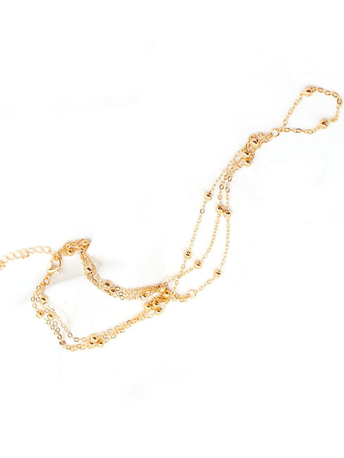 Boho-Barfußsandalen-Fußkettchen mit Lagenlook