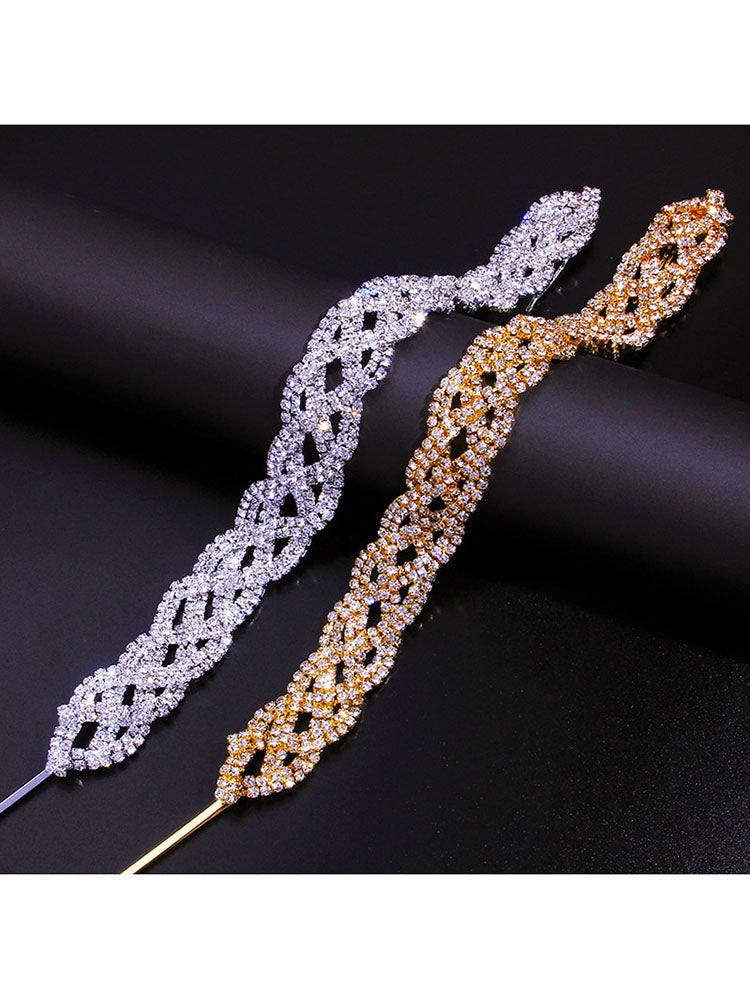 Braided Glitter Rhinestones Headbands