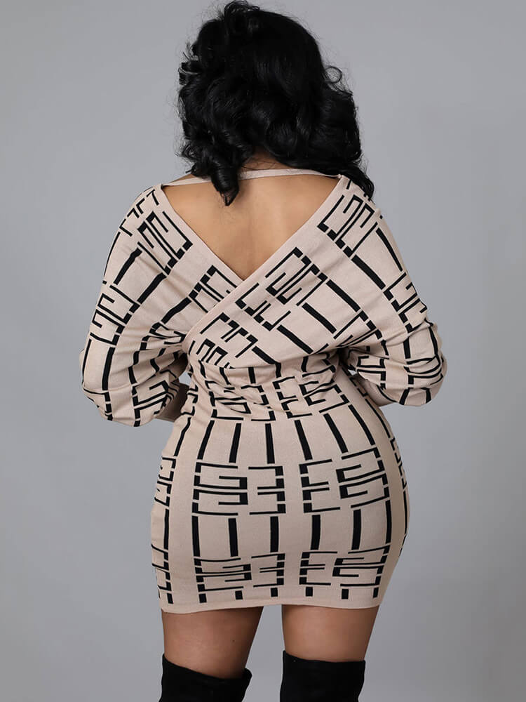 Long Sleeve Off Shoulder Mini Dress